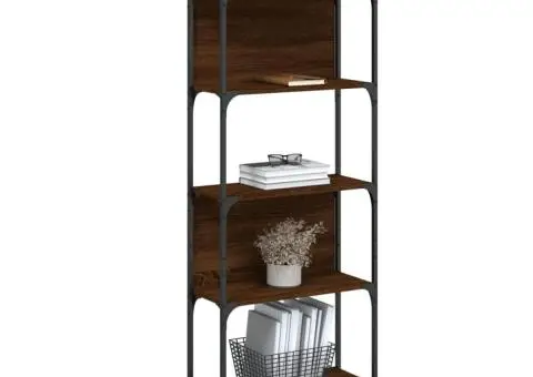 Bibliotecă 5 niveluri, stejar maro, 60,5x24x166,5 cm - 4/5