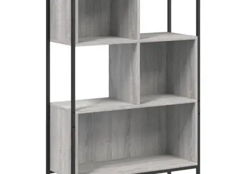 Bibliotecă, gri sonoma, 72x28x109 cm, lemn prelucrat - 2/5