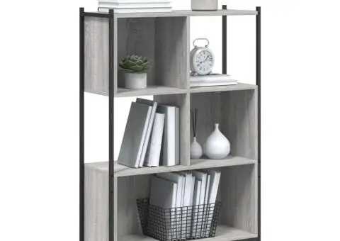 Bibliotecă, gri sonoma, 72x28x109 cm, lemn prelucrat - 4/5