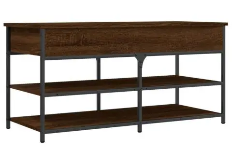 Bancă de pantofi, stejar maro, 100x42,5x50 cm, lemn prelucrat - 2/5