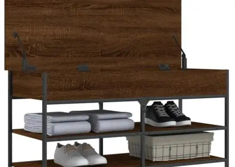 Bancă de pantofi, stejar maro, 100x42,5x50 cm, lemn prelucrat - 5/5