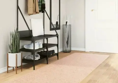 Covor HUARTE, fir scurt, moale și lavabil, roz pudră, 80x250 cm - 1/5