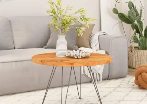 Blat de masă rotund, Ø70x2,5 cm, lemn masiv de acacia - 2/5