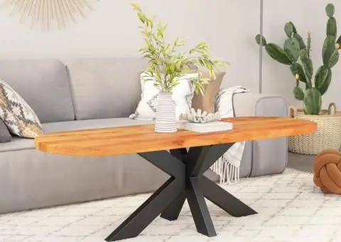 Blat de masă oval, 100x40x2,5 cm, lemn masiv de acacia - 2/5