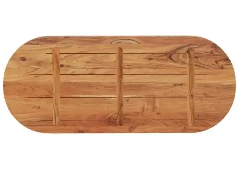 Blat de masă oval, 100x40x2,5 cm, lemn masiv de acacia - 5/5