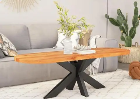 Blat de masă oval, 100x50x2,5 cm, lemn masiv de acacia - 2/5