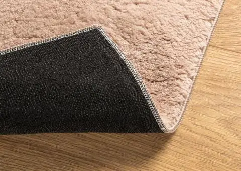 Covor HUARTE, fir scurt, moale și lavabil, roz pudră, 160x160cm - 5/5