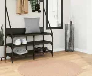 vidaXL Covor HUARTE, fir scurt, moale și lavabil, roz pudră, Ø 100 cm