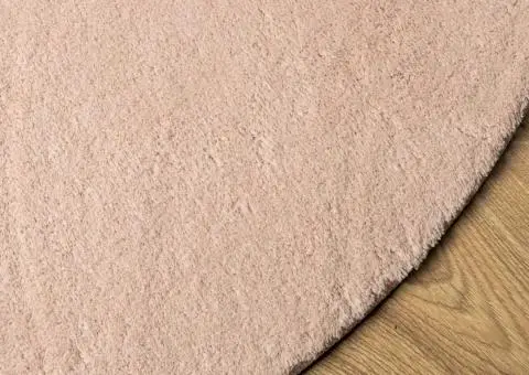 Covor HUARTE, fir scurt, moale și lavabil, roz pudră, Ø 100 cm - 4/5