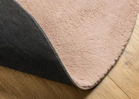 Covor HUARTE, fir scurt, moale și lavabil, roz pudră, Ø 100 cm - 5/5