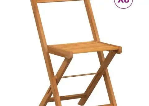 Scaune de bistro pliabile, 8 buc., lemn masiv de acacia - 2/5