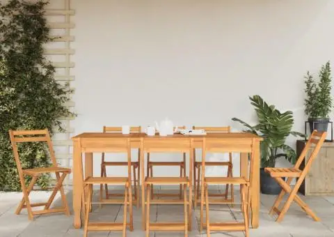 Scaune de bistro pliabile, 8 buc., lemn masiv de acacia - 4/5