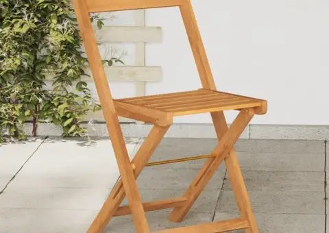 Scaune de bistro pliabile, 4 buc., lemn masiv de acacia - 1/5