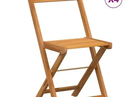 Scaune de bistro pliabile, 4 buc., lemn masiv de acacia - 2/5