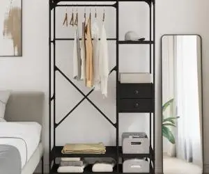 vidaXL Șifonier cu sertare, negru, 100x40x180 cm, lemn compozit