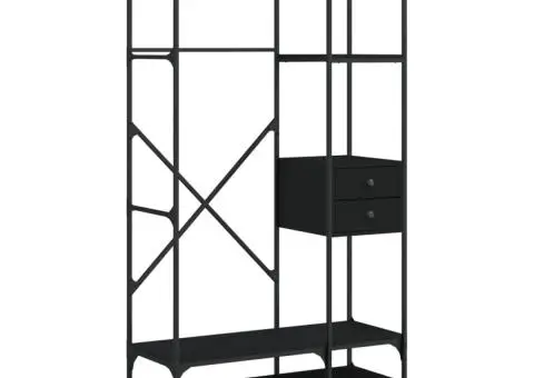 Șifonier cu sertare, negru, 100x40x180 cm, lemn compozit - 2/5