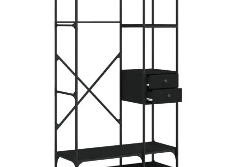 Șifonier cu sertare, negru, 100x40x180 cm, lemn compozit - 5/5