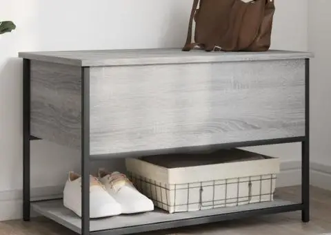 Bancă de depozitare, gri sonoma, 70x42,5x47 cm, lemn prelucrat - 1/5