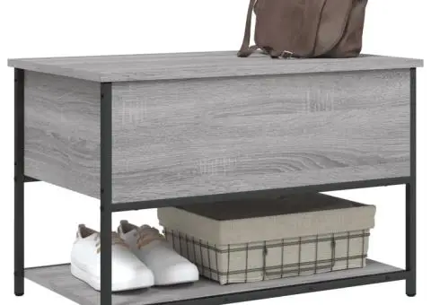Bancă de depozitare, gri sonoma, 70x42,5x47 cm, lemn prelucrat - 4/5
