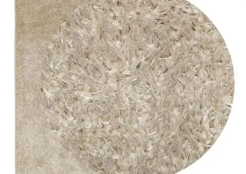 Covor ISTAN, cu fire înalte, aspect lucios, bej, 80x150 cm - 3/5