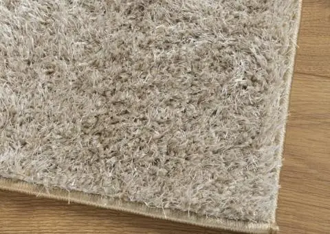 Covor ISTAN, cu fire înalte, aspect lucios, bej, 80x150 cm - 4/5