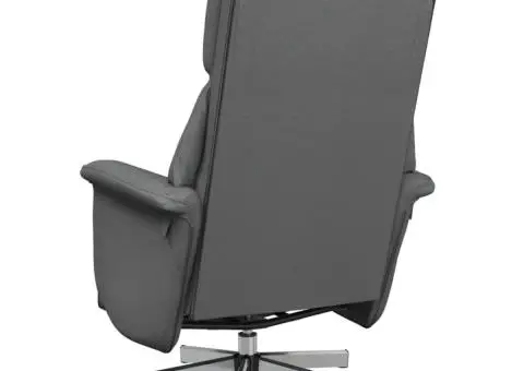 Fotoliu rabatabil cu suport de picioare, gri închis, textil - 5/5