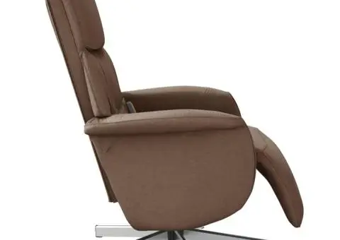 Fotoliu de masaj rabatabil cu suport de picioare, maro, textil - 5/5