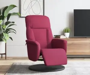 vidaXL Scaun de relaxare cu taburet, roșu vin, catifea