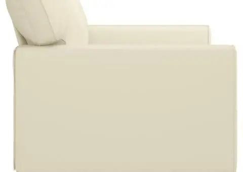 Canapea cu 2 locuri, crem, 140 cm, piele ecologică - 4/5