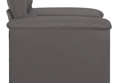 Canapea de o persoană, gri, 60 cm, piele ecologică - 4/5