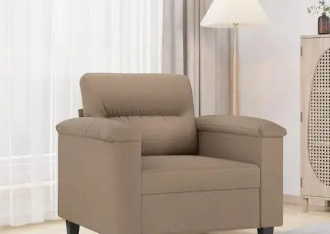 Canapea de o persoană, cappuccino, 60 cm, piele ecologică - 1/5