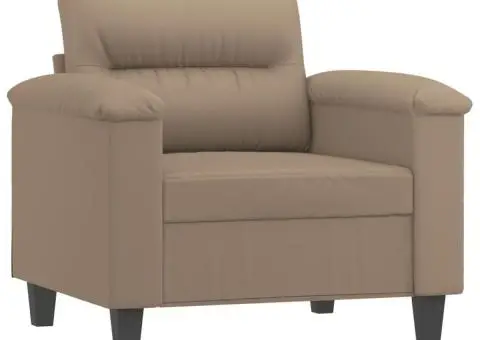 Canapea de o persoană, cappuccino, 60 cm, piele ecologică - 2/5