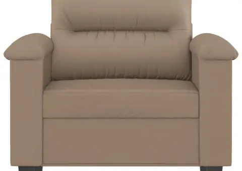 Canapea de o persoană, cappuccino, 60 cm, piele ecologică - 3/5