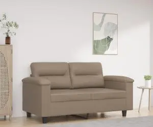 vidaXL Canapea cu 2 locuri, cappuccino, 120 cm, piele ecologică