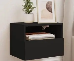 vidaXL Comode TV de perete, 2 buc., negru, 40x30x30 cm, lemn prelucrat