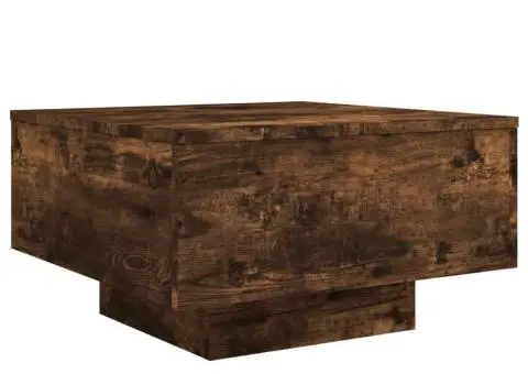 Măsuță de cafea cu lumini LED, stejar fumuriu, 55x55x31 cm - 3/5