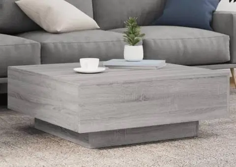 Măsuță de cafea, gri sonoma, 80x80x31 cm , lemn prelucrat - 1/5