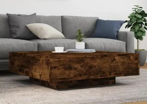 Măsuță de cafea, stejar fumuriu, 100x100x31 cm, lemn prelucrat - 3/5