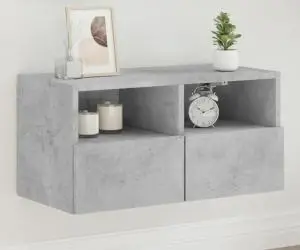 vidaXL Comodă TV de perete, gri beton, 60x30x30 cm, lemn prelucrat
