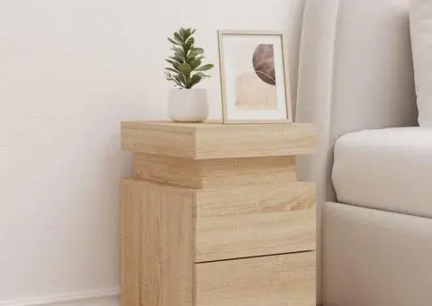 Noptieră cu lumini LED, stejar sonoma, 35x39x55 cm - 3/5