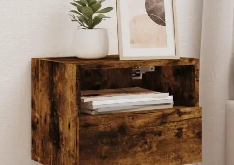 Comodă TV de perete stejar fumuriu 40x30x30 cm lemn prelucrat - 1/5