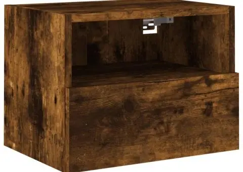 Comodă TV de perete stejar fumuriu 40x30x30 cm lemn prelucrat - 2/5