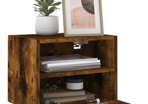 Comodă TV de perete stejar fumuriu 40x30x30 cm lemn prelucrat - 5/5