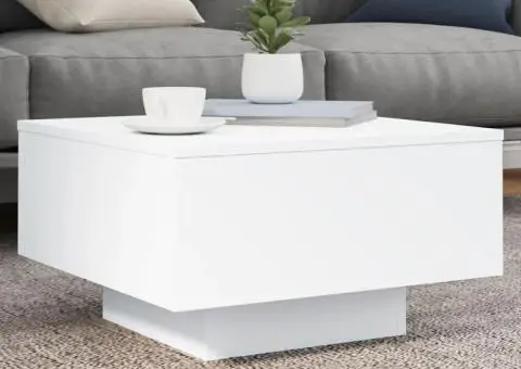 Măsuță de cafea, alb, 55x55x31 cm, lemn compozit - 1/5