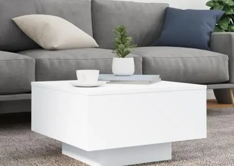 Măsuță de cafea, alb, 55x55x31 cm, lemn compozit - 3/5