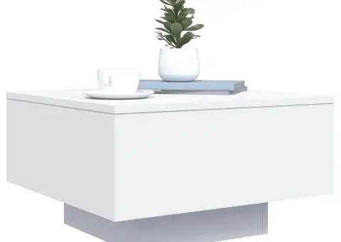 Măsuță de cafea, alb, 55x55x31 cm, lemn compozit - 4/5