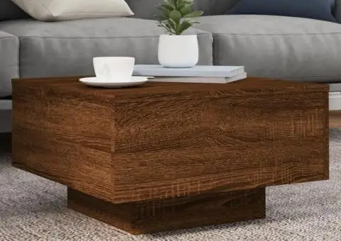 Măsuță de cafea, stejar maro, 55x55x31 cm, lemn prelucrat - 1/5