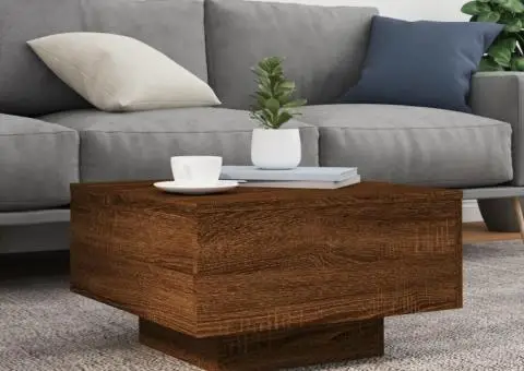 Măsuță de cafea, stejar maro, 55x55x31 cm, lemn prelucrat - 3/5