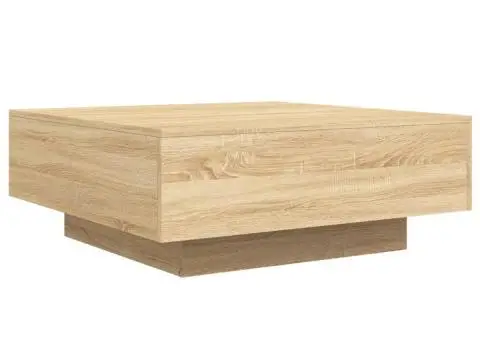 Măsuță de cafea cu lumini LED, stejar sonoma, 80x80x31 cm - 3/5