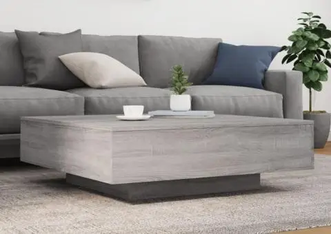 Măsuță de cafea, gri sonoma, 100x100x31 cm, lemn prelucrat - 3/5